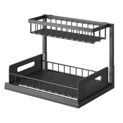 SlideNest™ 2-Tier Kitchen Pull-Out Storage Rack