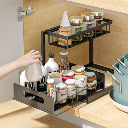 SlideNest™ 2-Tier Kitchen Pull-Out Storage Rack